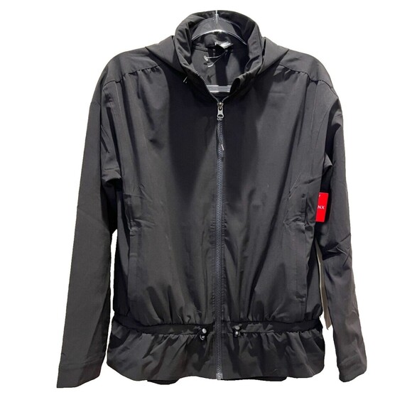 NEW SPANX sz XS Black It's A Cinch Water Resistant Active Zip Up Jacket NWT Hood - Picture 7 of 11